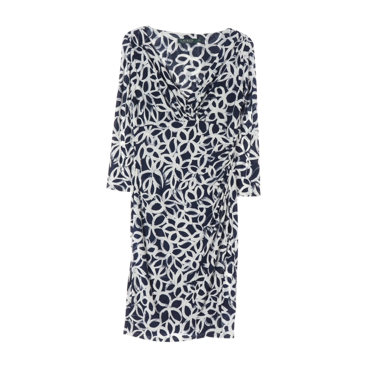 (새상품) 로렌 랄프 로렌 패턴 드레이프 브이넥 드레스 원피스 상세 이미지 1