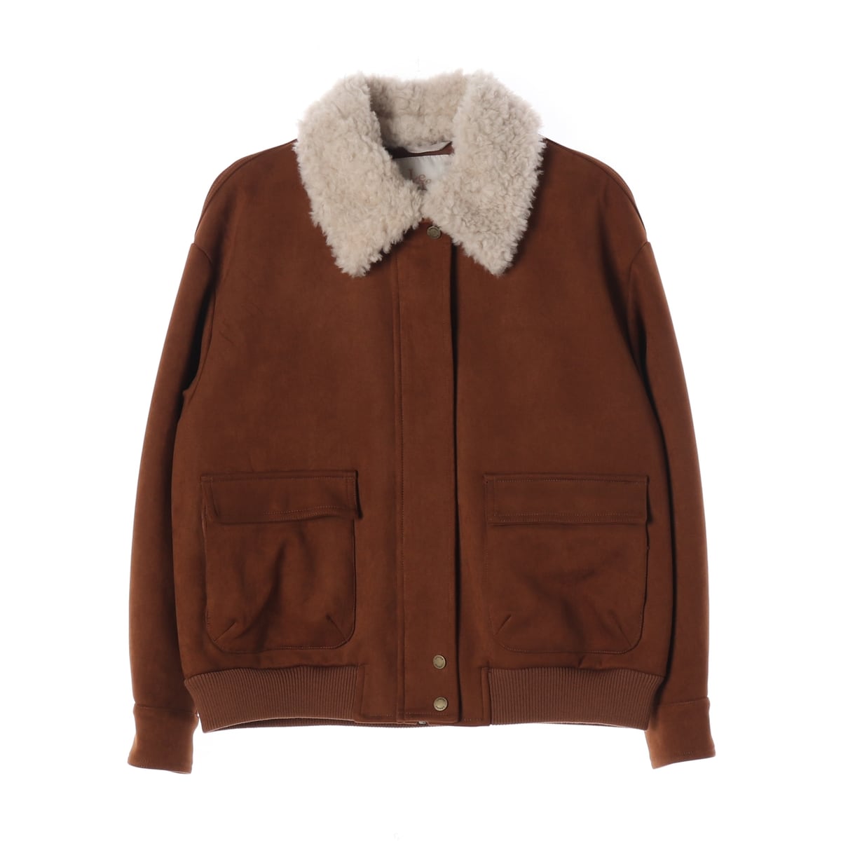 르니나 24FW 테디 시어링 카라 스웨이드 봄버 재킷 덱자켓 상세 이미지 1