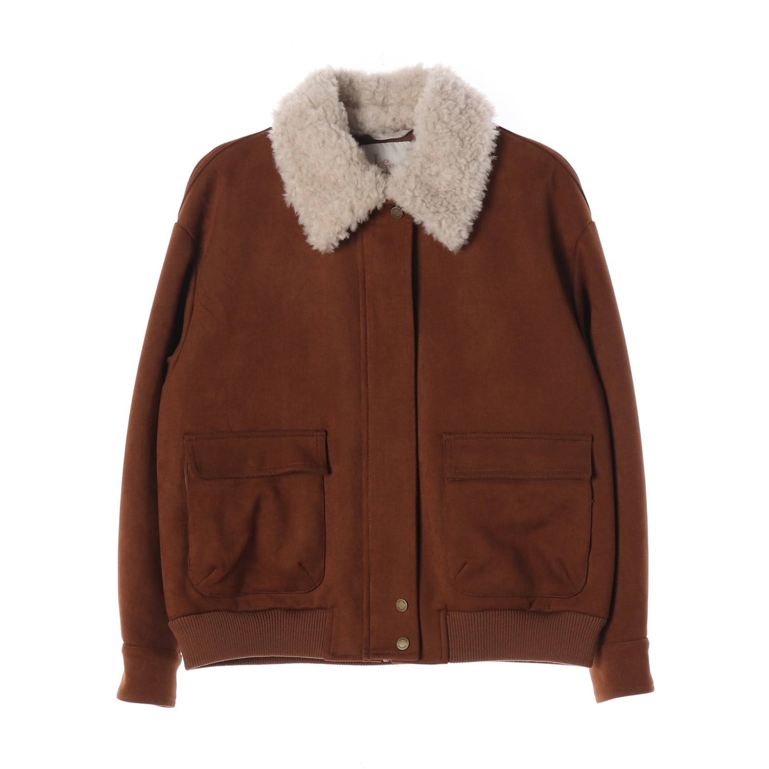 르니나 24FW 테디 시어링 카라 스웨이드 봄버 재킷 덱자켓 이미지 1