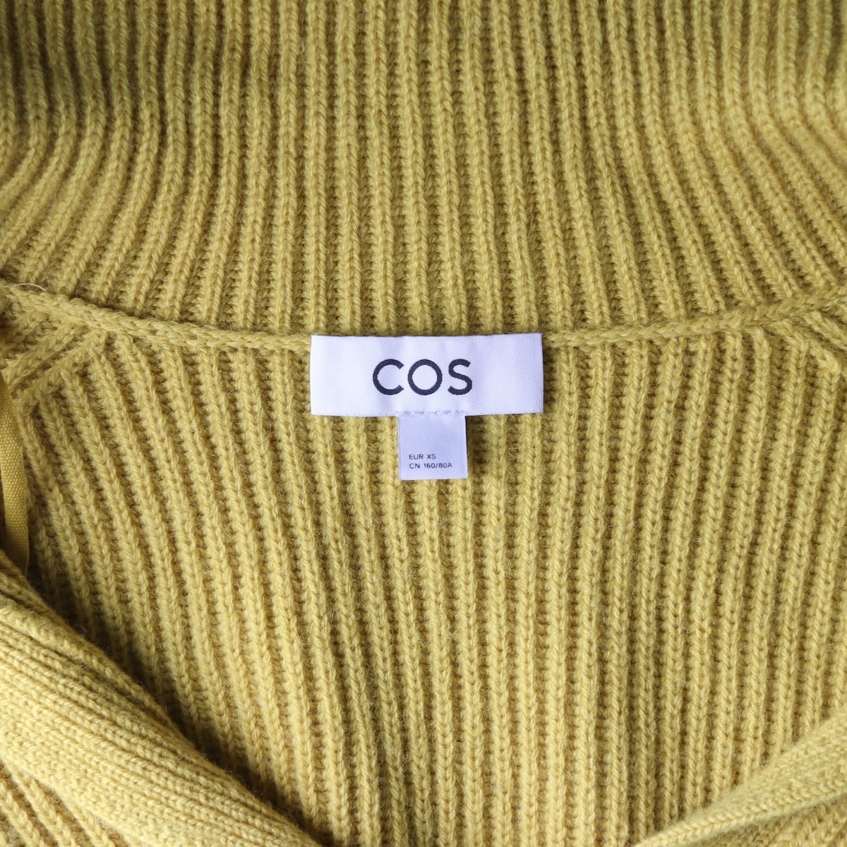 코스 울 100% 세일러 카라 니트 스웨터 머스터드 상세 이미지 3
