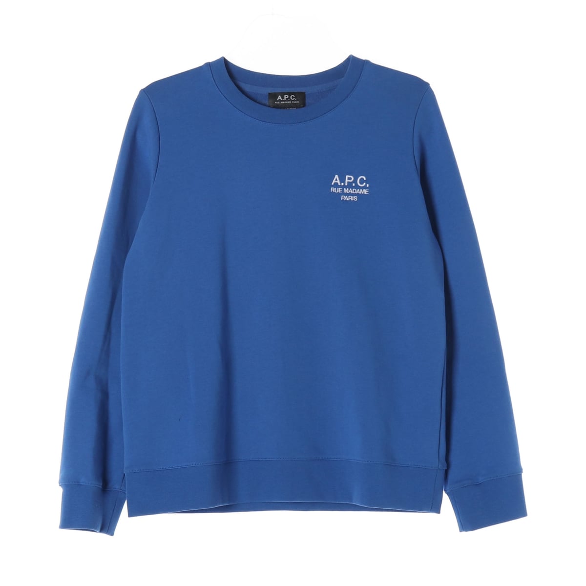 아페쎄 APC 21FW 로고 자수 맨투맨 스웨트셔츠 블루 상세 이미지 1