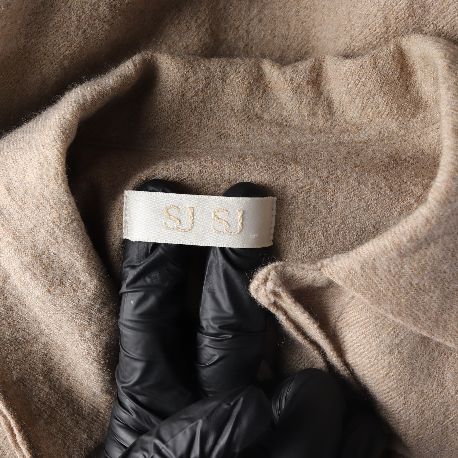에스제이에스제이 SJSJ 울 100% 벨티드 원피스 베이지  이미지 3