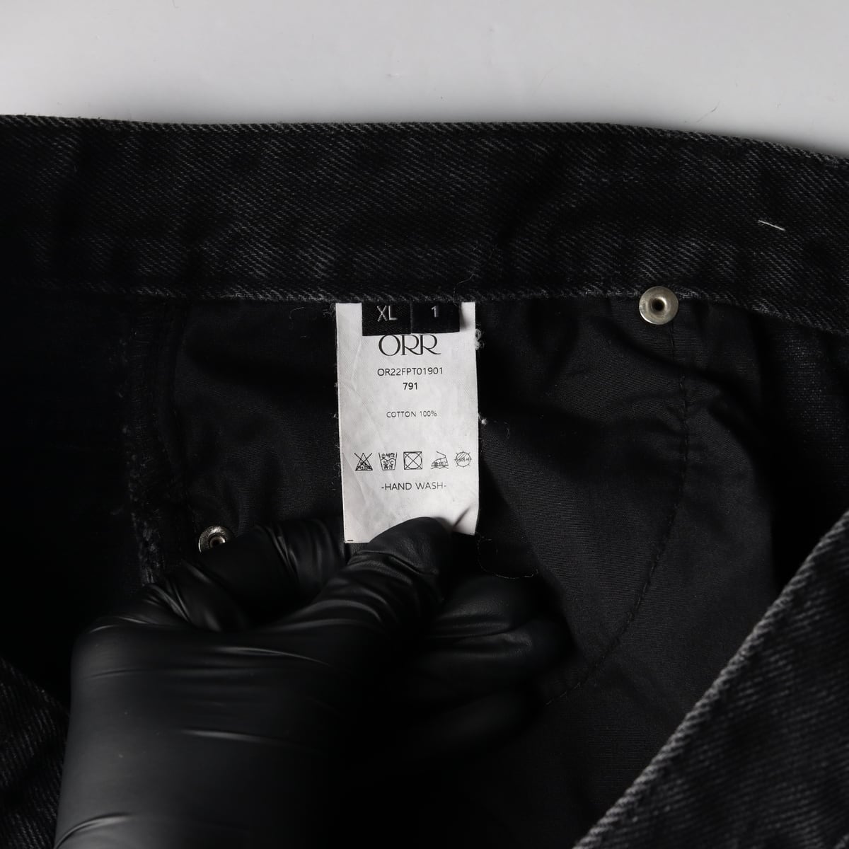 오르 ORR 22FW 와이드 블랙진 코튼 데님 팬츠 워시드 블랙  상세 이미지 4