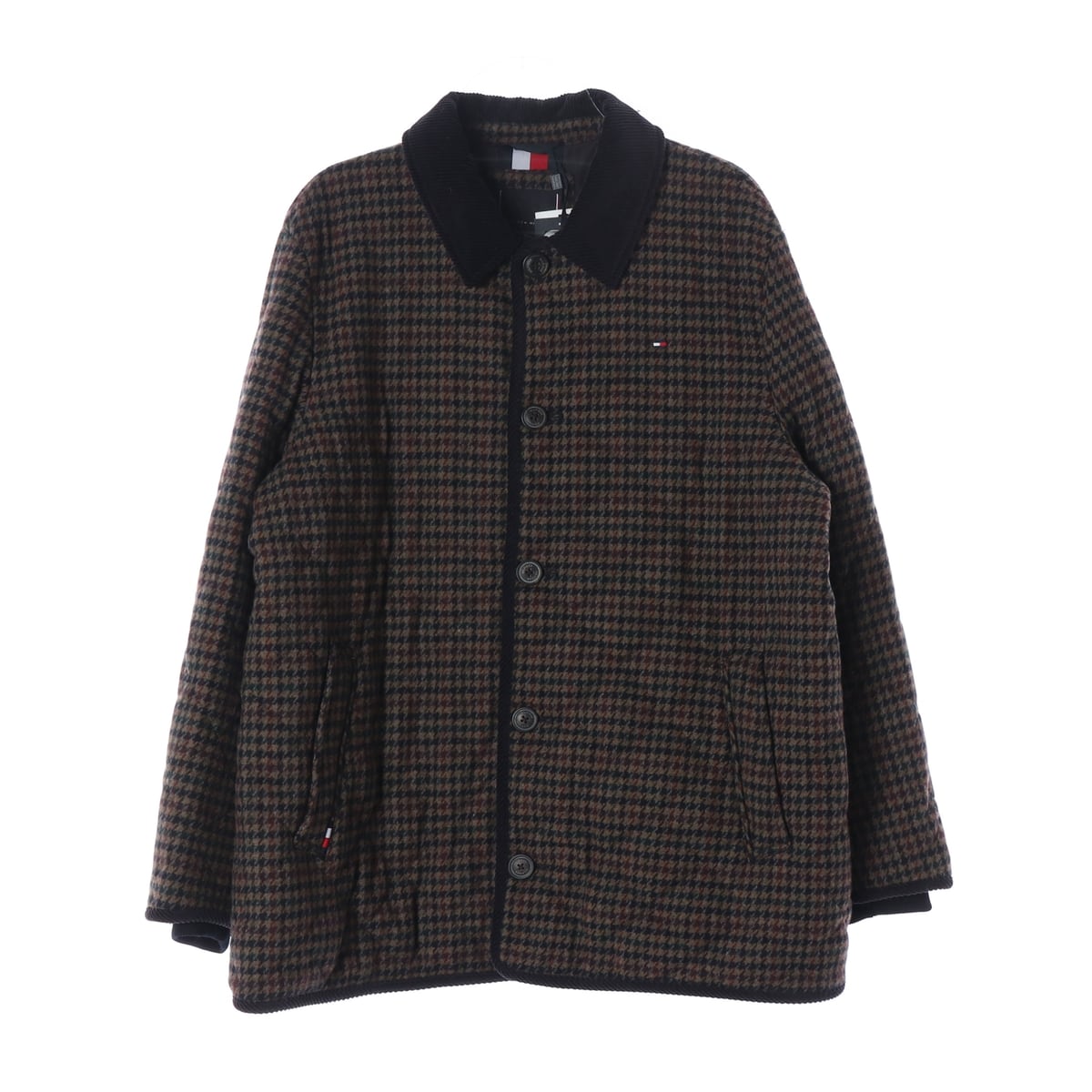 (새상품) 타미힐피거 22FW 하운드투스 다이아몬드 퀼팅 패디드 재킷 울 코트  상세 이미지 1