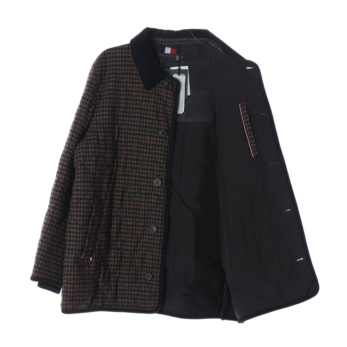 (새상품) 타미힐피거 22FW 하운드투스 다이아몬드 퀼팅 패디드 재킷 울 코트  상세 이미지 2