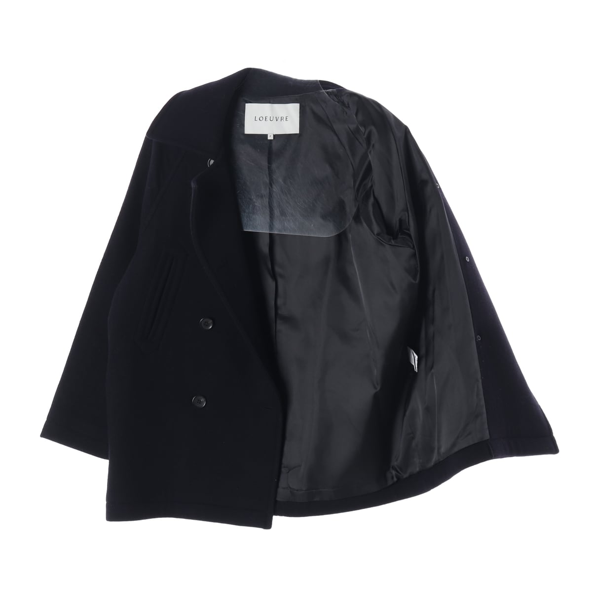루에브르 22FW 울 블렌드 더블 버튼 하프 코트 상세 이미지 2