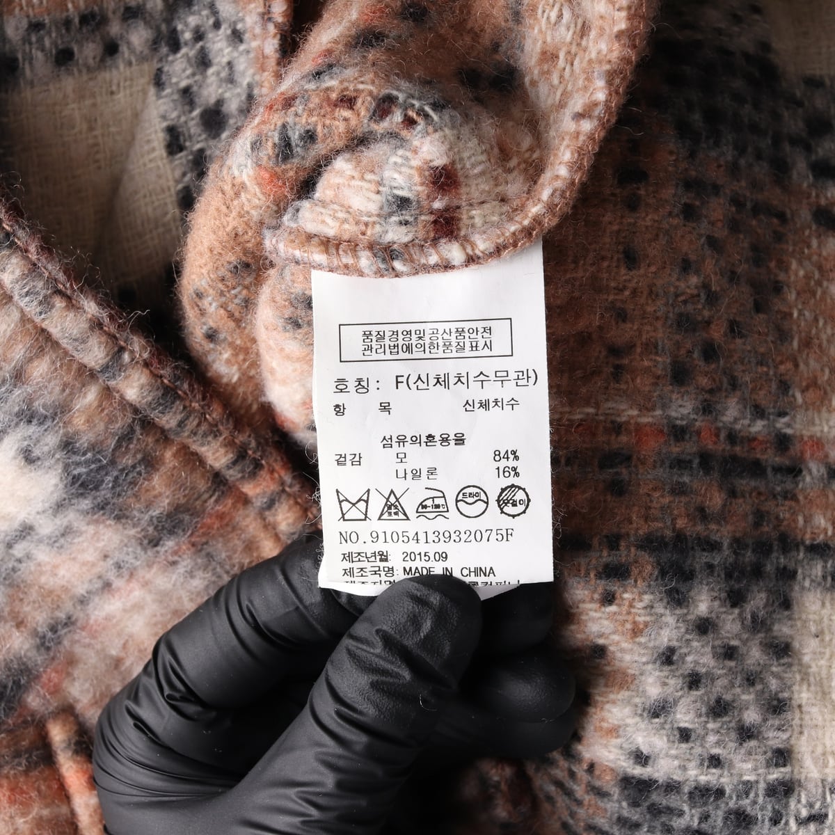 톰보이 체크 패턴 울 블렌드 셔츠 코트 재킷 상세 이미지 4
