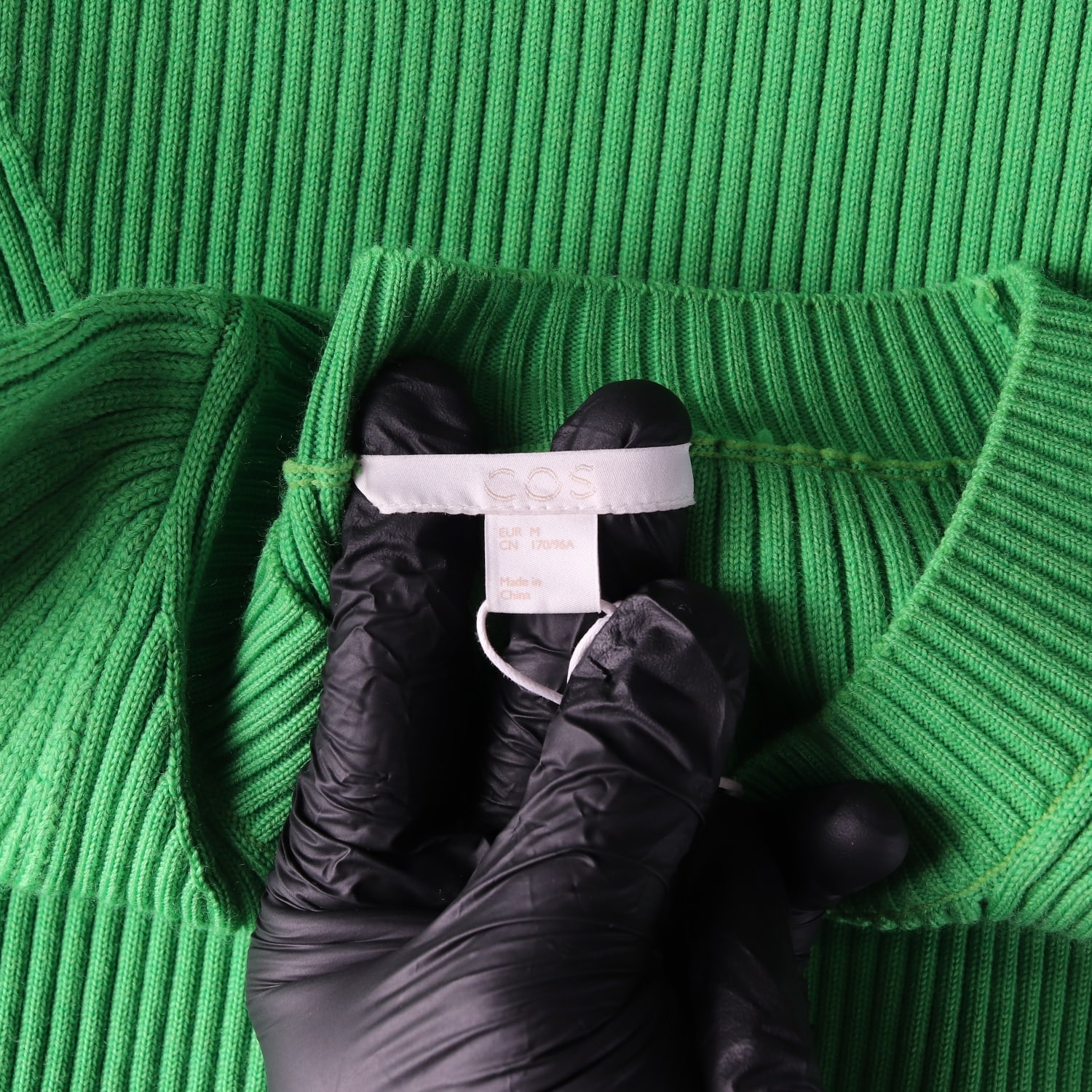 (새상품) 코스 COS 울 블렌드 퍼프 슬리브 니트 스웨터 그린 이미지 3