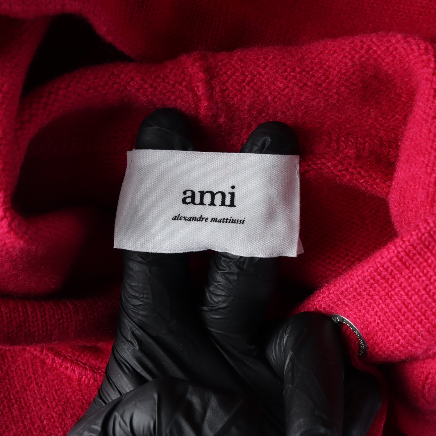 아미 ami 빅 하트 로고 인타르시아 후드 니트 스웨터  이미지 3