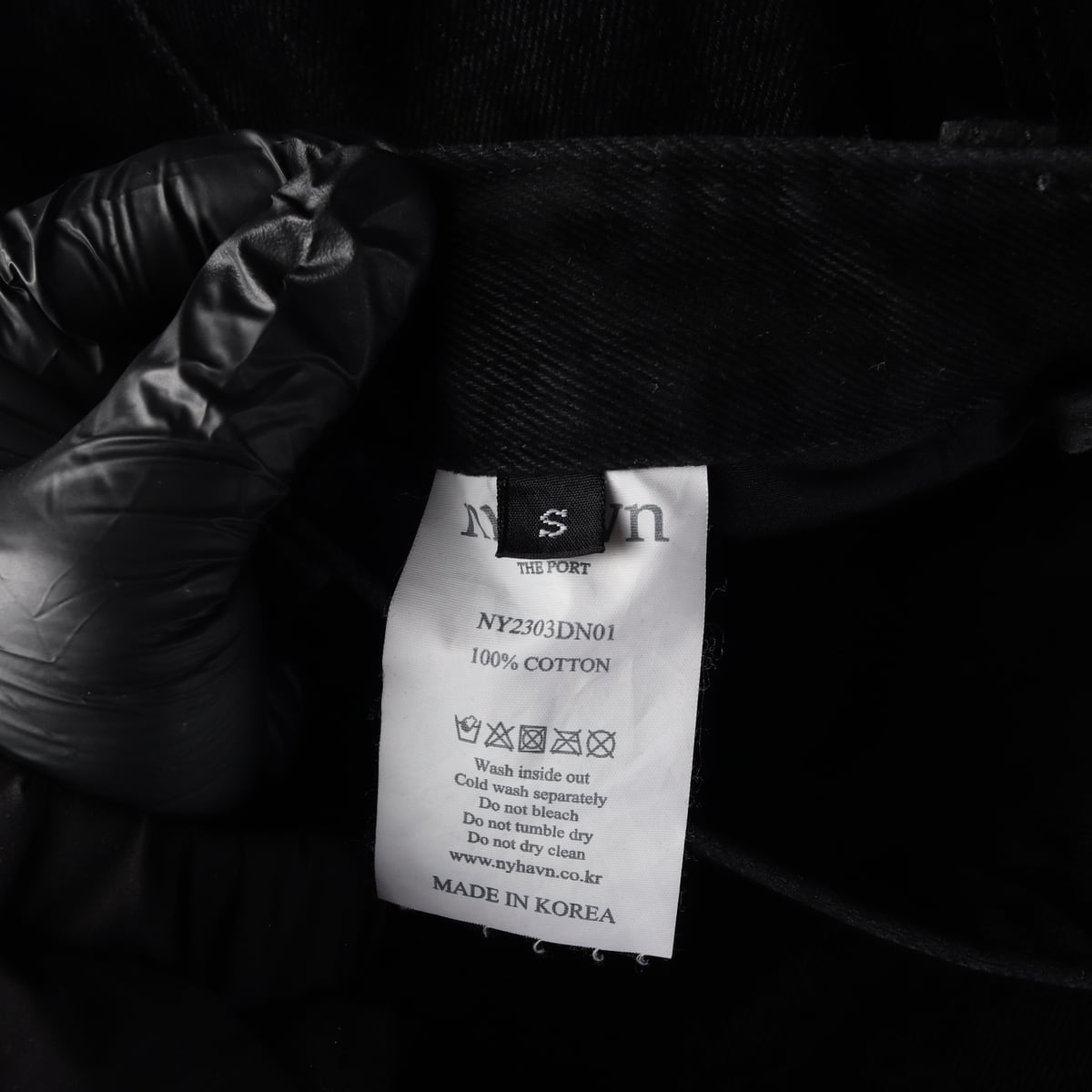 니하운 플레어진 데님 코튼 팬츠 블랙진  상세 이미지 4