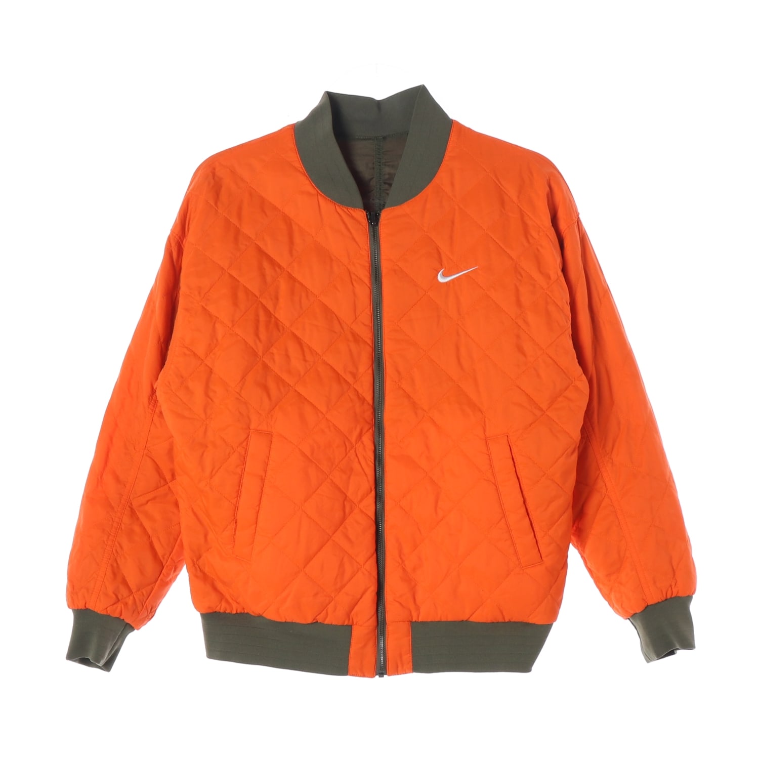 나이키 22FW 리버서블 바시티 퀼팅 블루종 봄버 재킷 점퍼 올리브  이미지 1