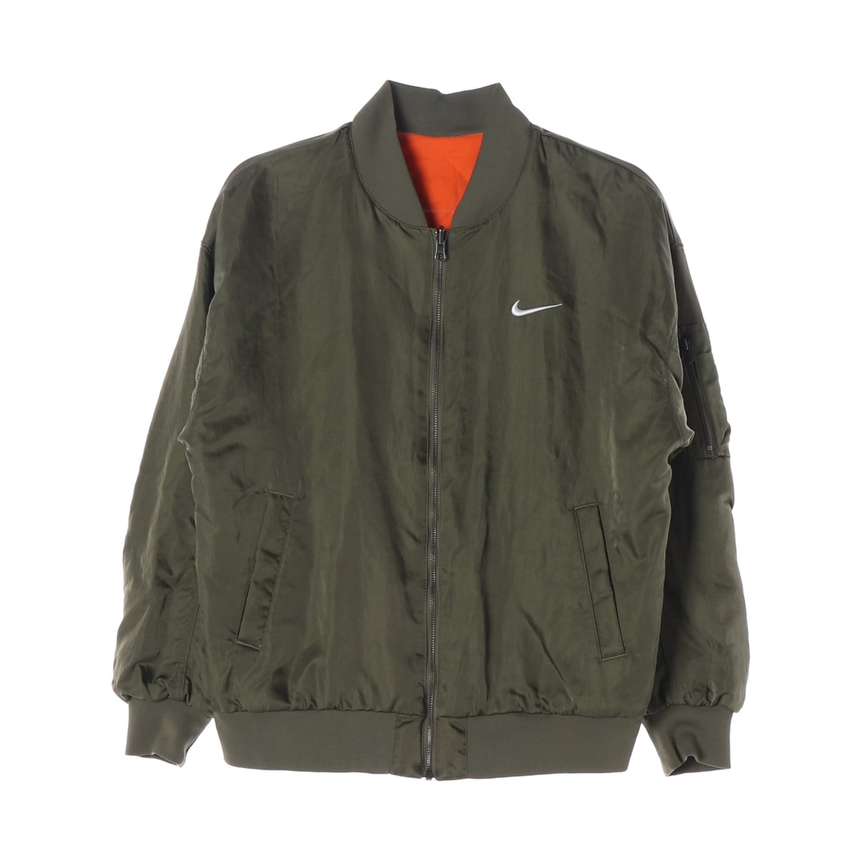 나이키 22FW 리버서블 바시티 퀼팅 블루종 봄버 재킷 점퍼 올리브  상세 이미지 3