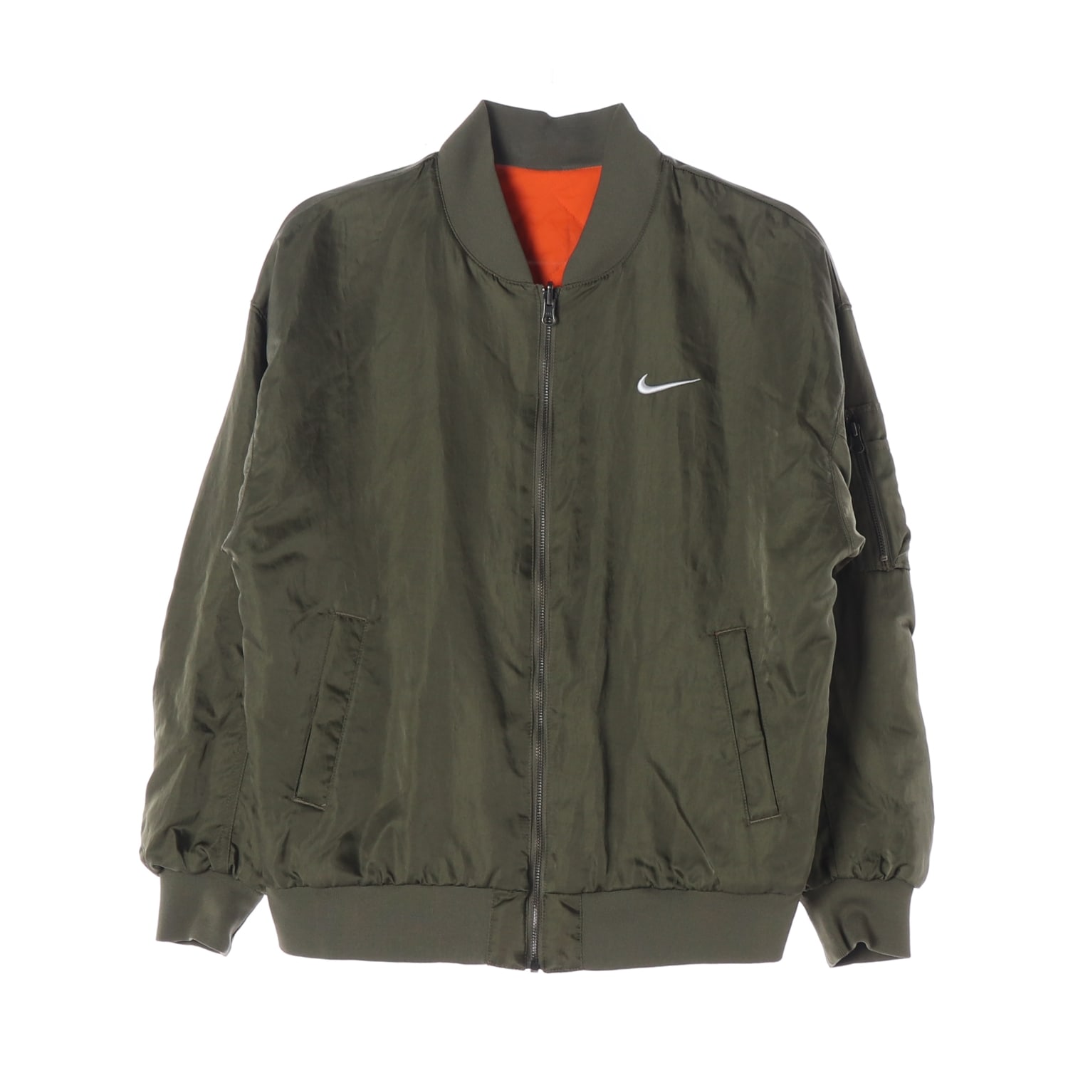 나이키 22FW 리버서블 바시티 퀼팅 블루종 봄버 재킷 점퍼 올리브  이미지 3