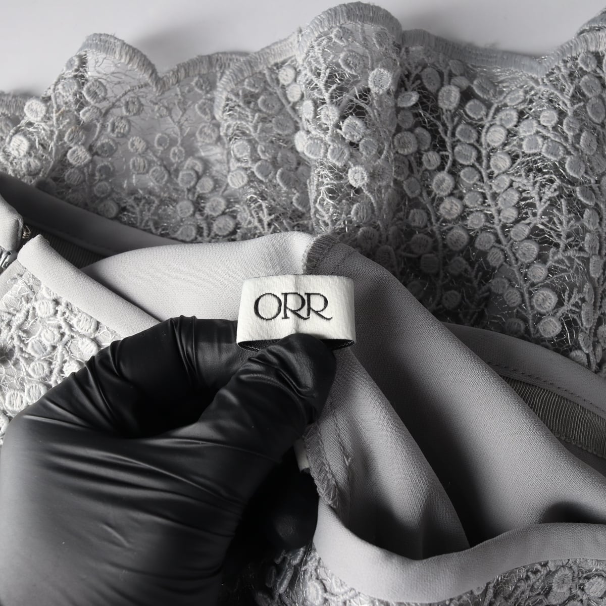 오르 ORR 21FW 그레이프 자수 레이스 롱 스커트 치마 그레이  상세 이미지 3