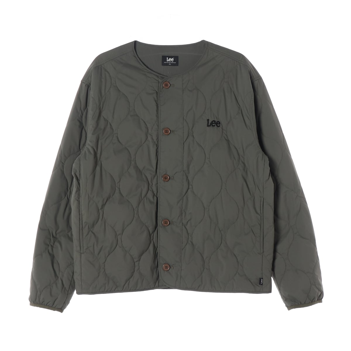 리 Lee 22FW 라운드 퀼팅 경량 패딩 재킷 카키 상세 이미지 1