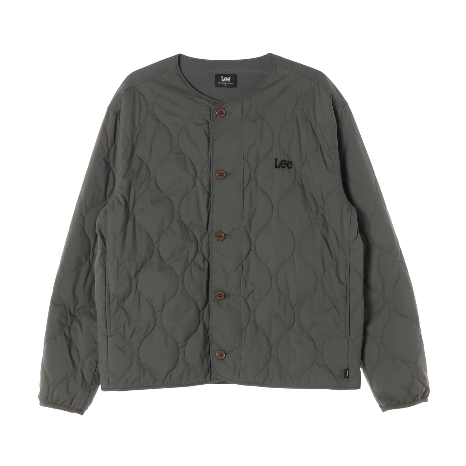 리 Lee 22FW 라운드 퀼팅 경량 패딩 재킷 카키 이미지 1