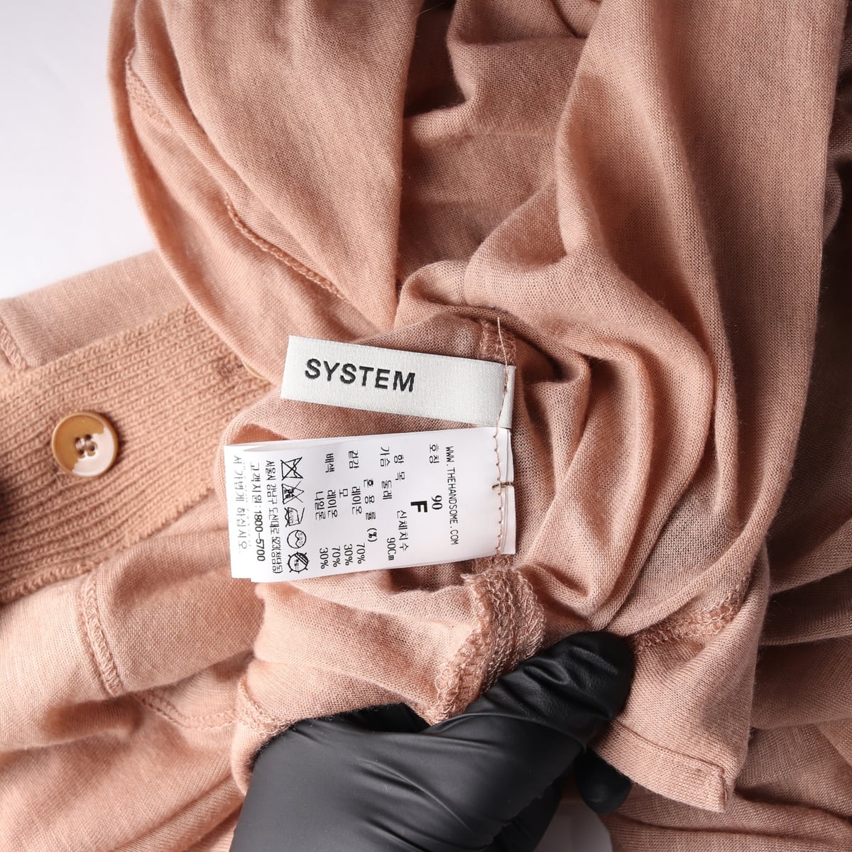 시스템 21FW 울 블렌드 하프 버튼 모크넥 탑 긴팔 티셔츠 상세 이미지 3