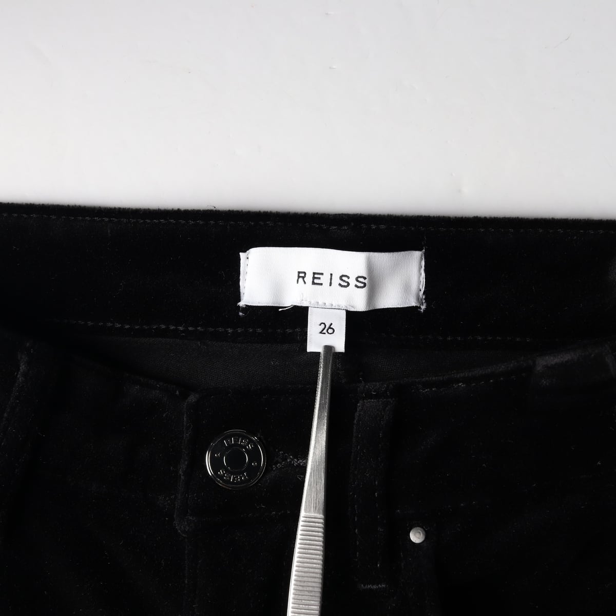 리스 REISS 벨벳 슬림 스키니 데님 코튼 팬츠 바지  상세 이미지 3