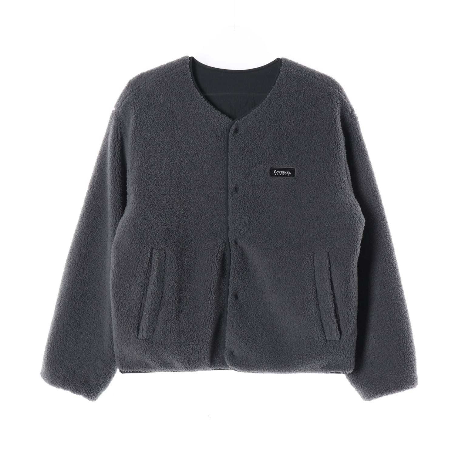 커버낫 22FW 리버서블 플리스 퀼팅 패딩 재킷 차콜 블랙 이미지 1