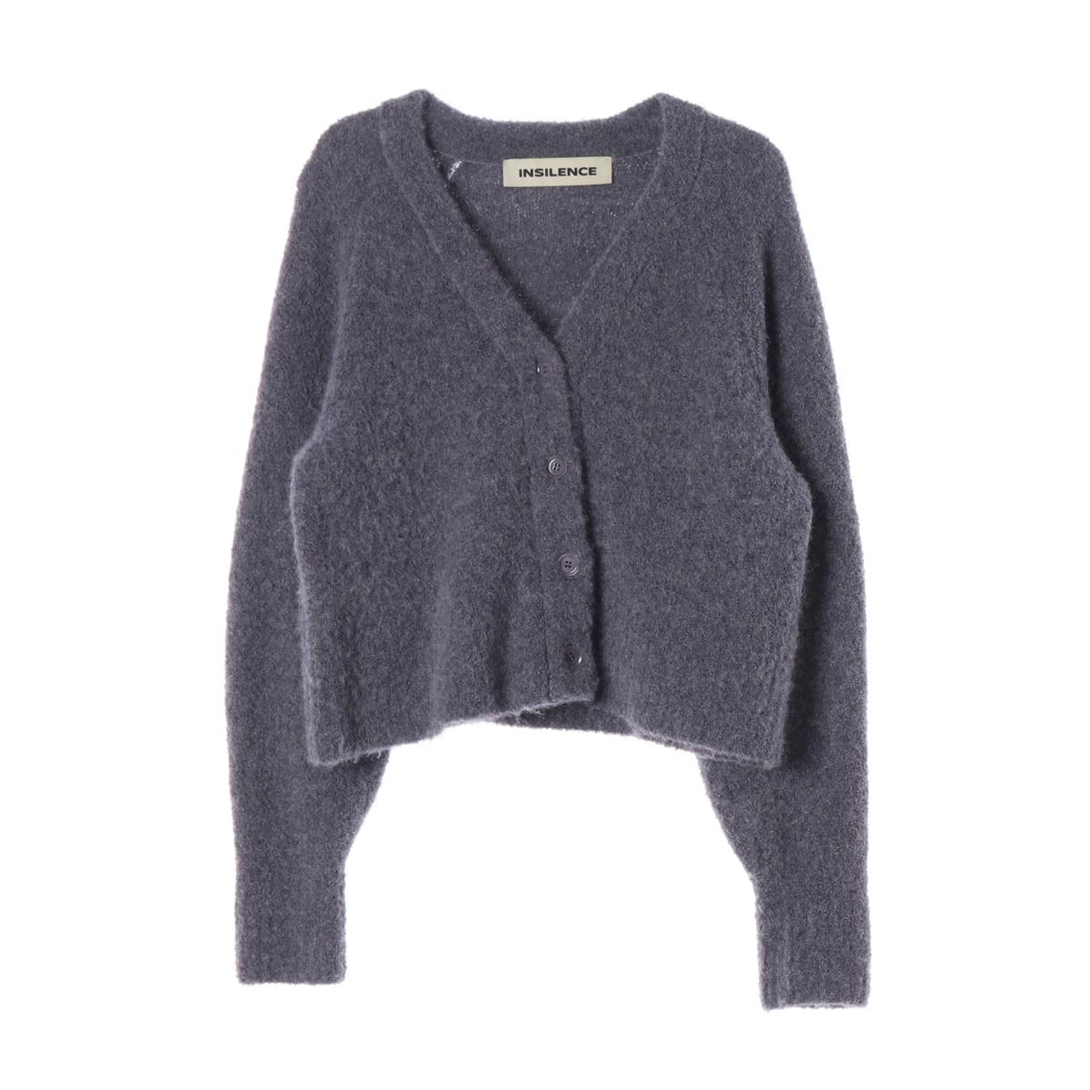 인사일런스 22FW 알파카 블렌드 크롭 가디건 블루 상세 이미지 1