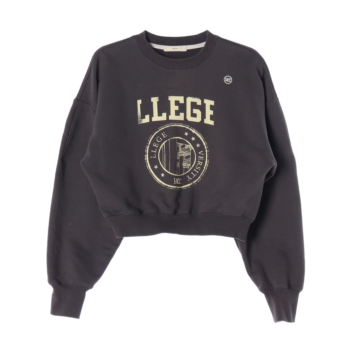 렉토 22FW LLEGE 로고 크롭 맨투맨 스웨트셔츠  상세 이미지 1