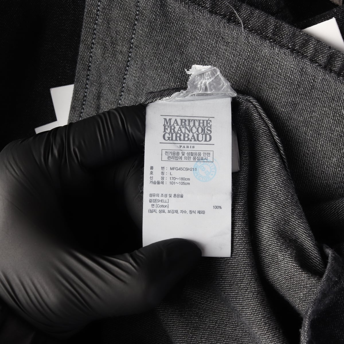(새상품) 마리떼 프랑소와 저버 25FW 로고 데님  셔츠 블랙 상세 이미지 4