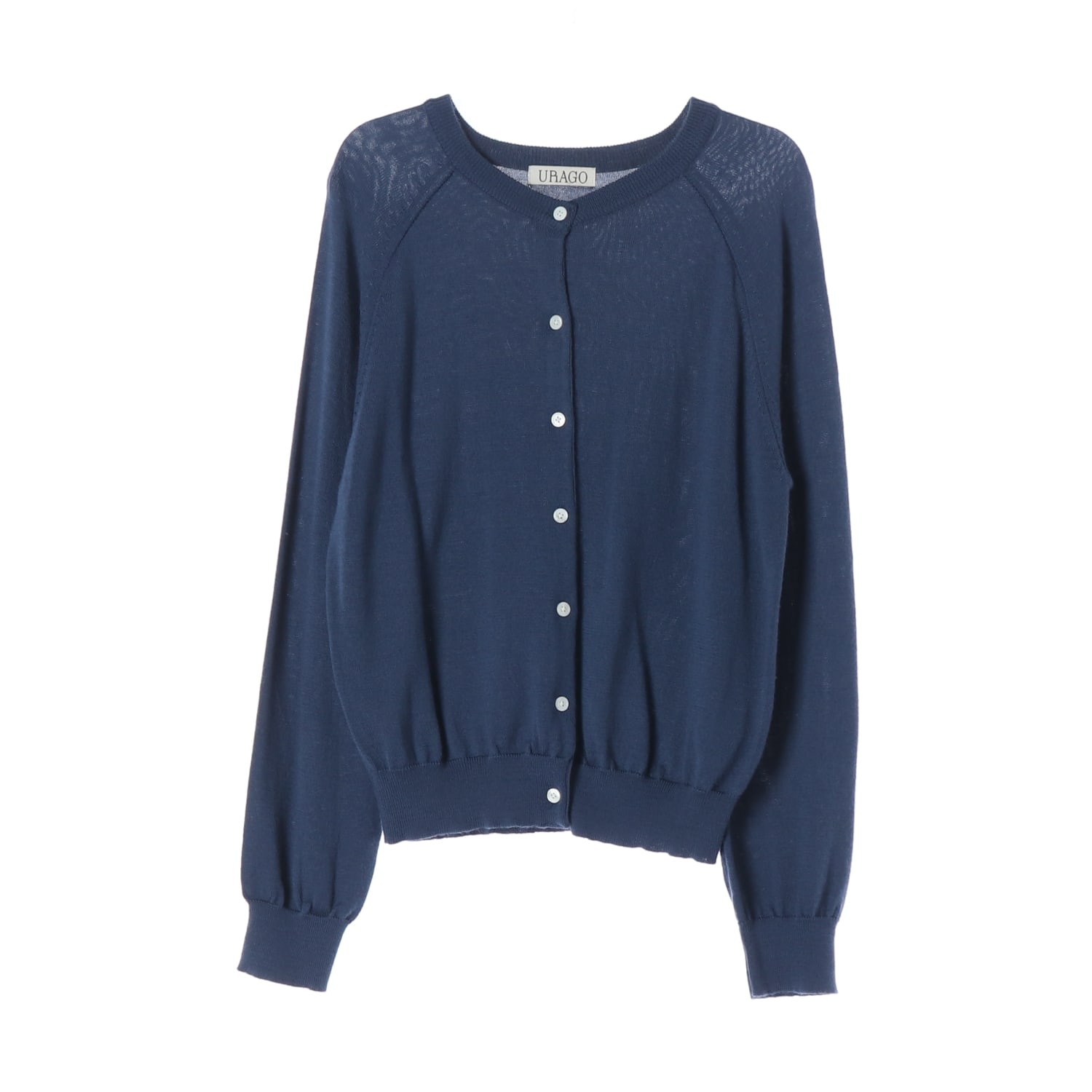 유라고 24FW 울블렌드 라운드 가디건 블루  이미지 1