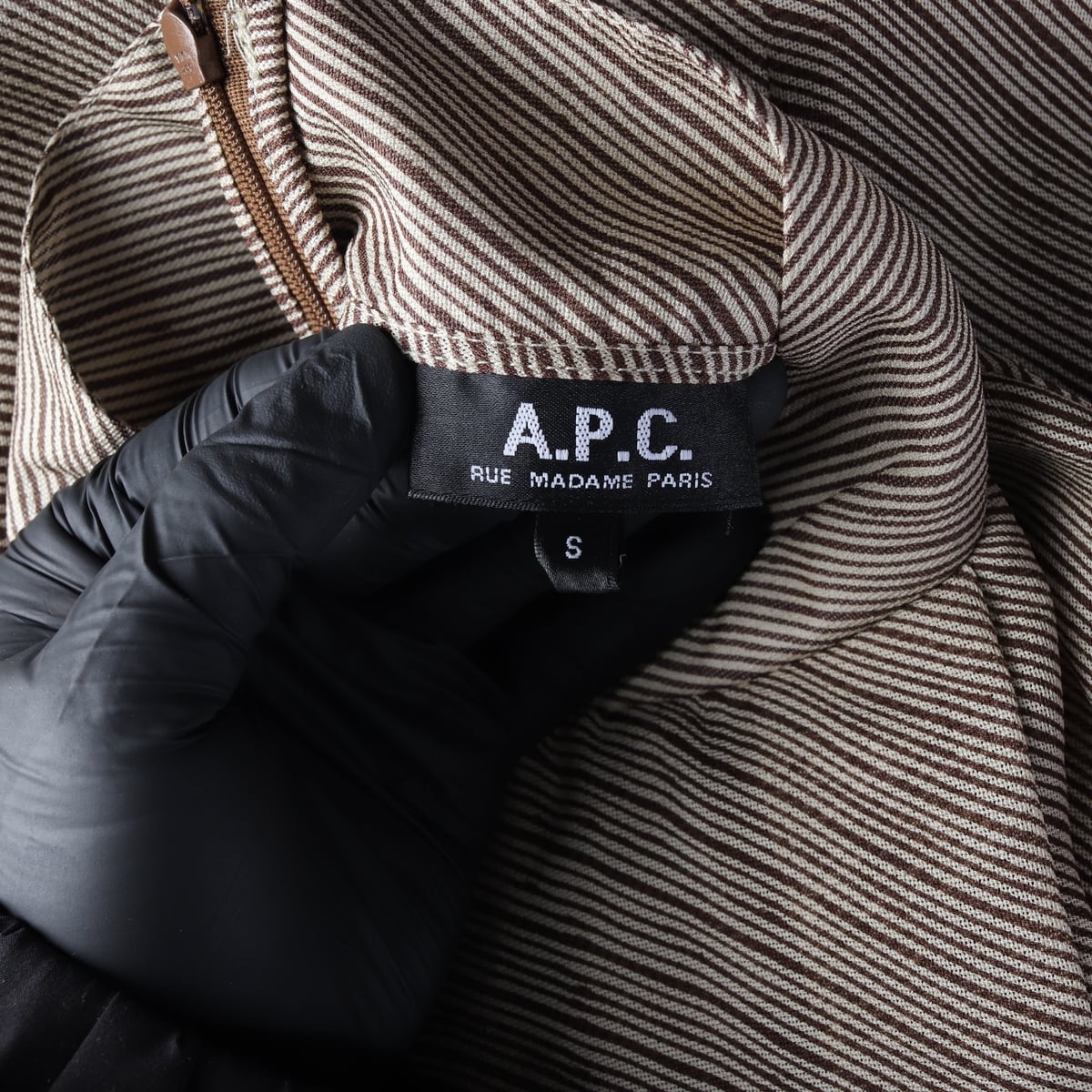 아페쎄 APC 스트라이프 실크 100% 블라우스 상세 이미지 3