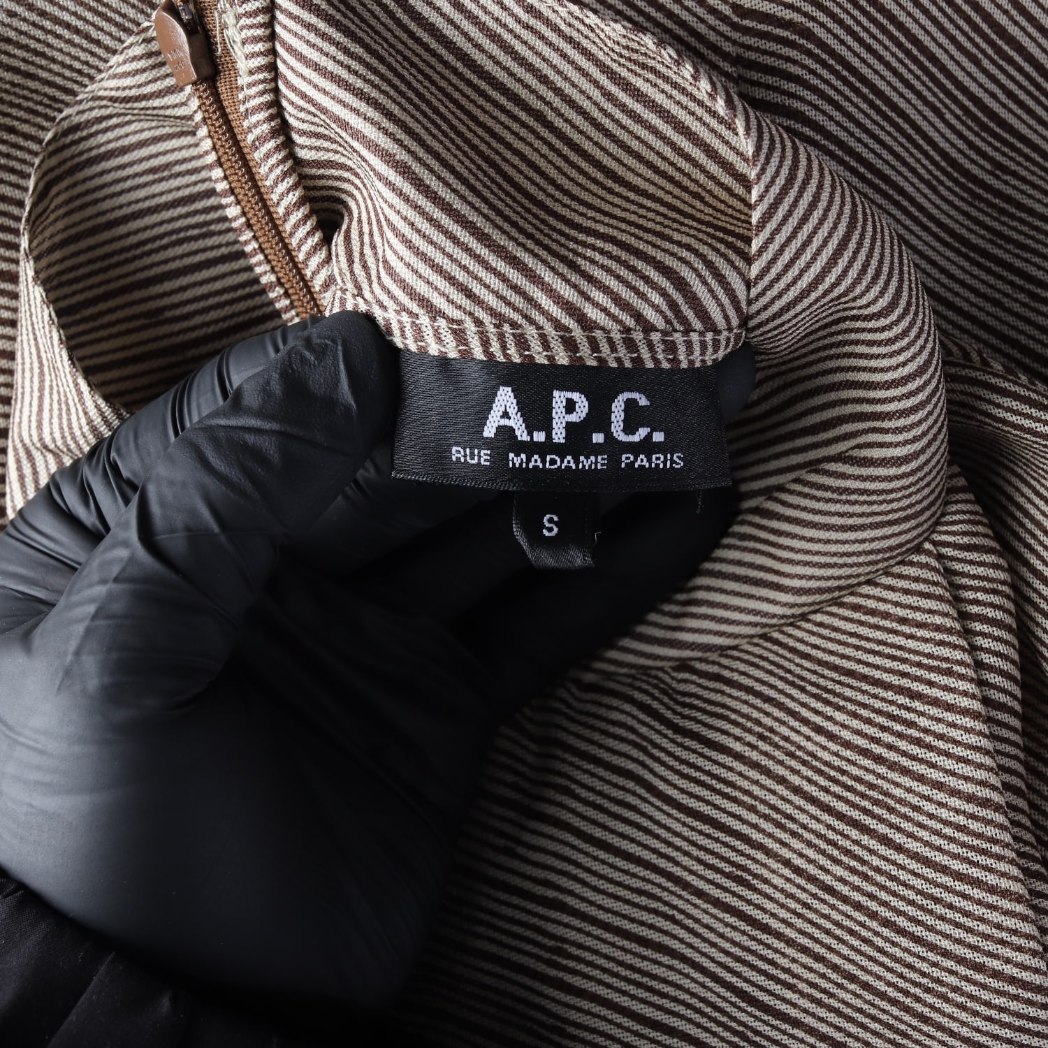 아페쎄 APC 스트라이프 실크 100% 블라우스 이미지 3