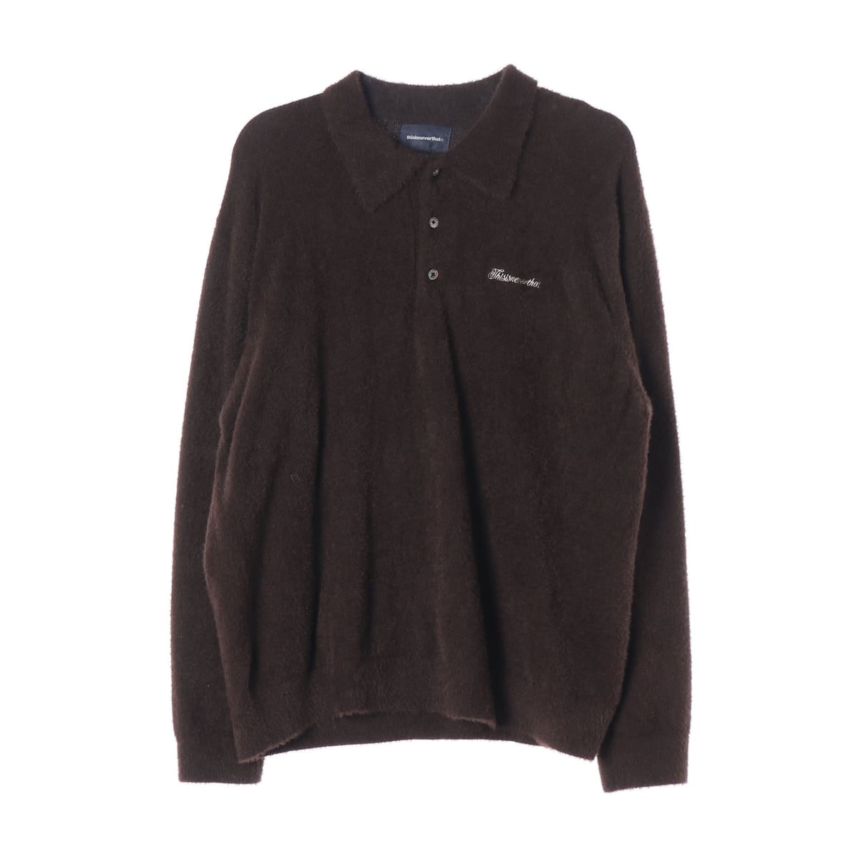 디스이즈네버댓 23FW SCT 로고 Shaggy 폴로 니트 상세 이미지 1