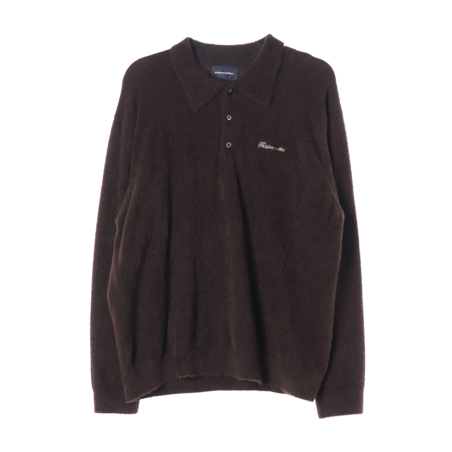 디스이즈네버댓 23FW SCT 로고 Shaggy 폴로 니트 이미지 1