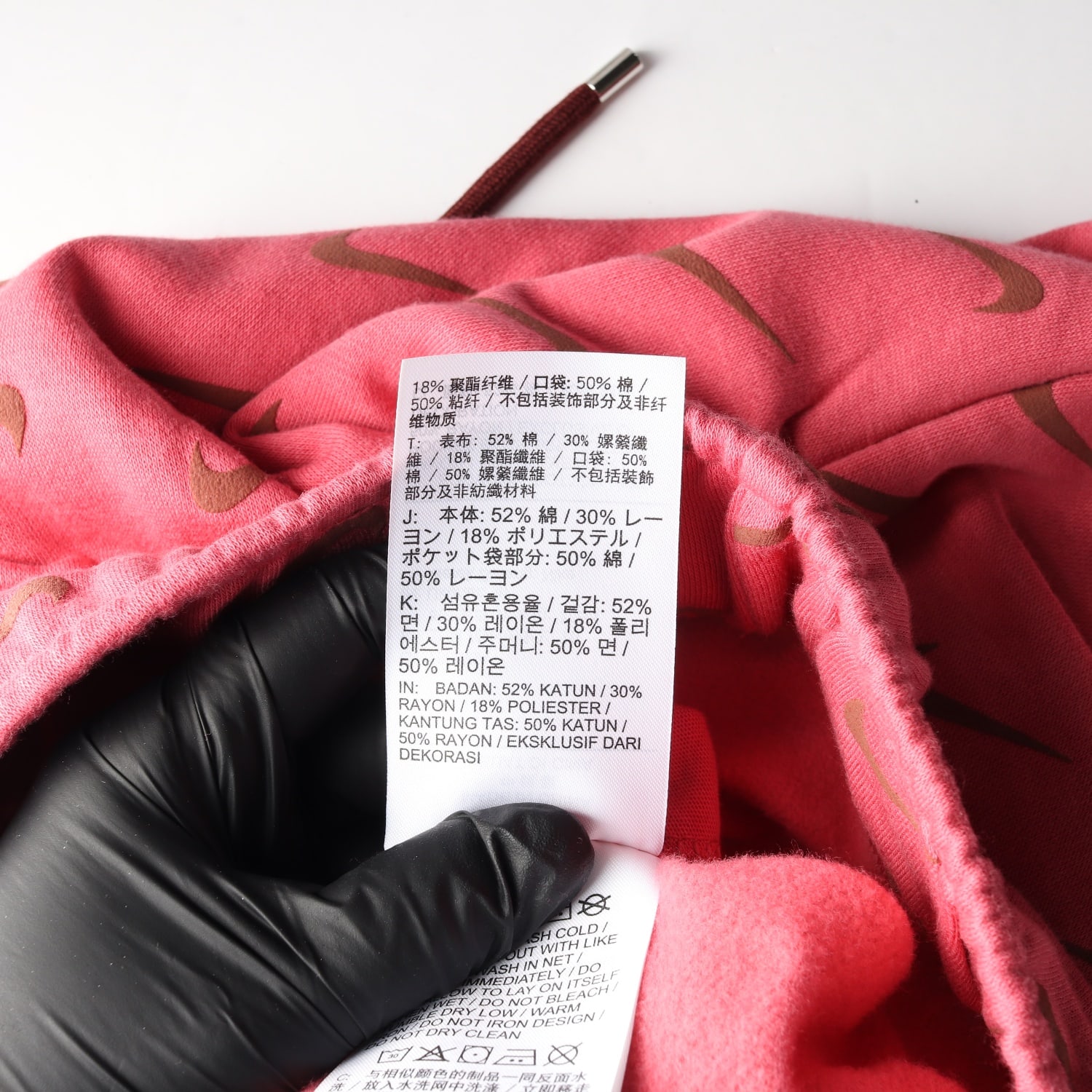 나이키 21FW 스우시 패턴 기모 플리스 미니 스웨트 스커트 핑크 이미지 4
