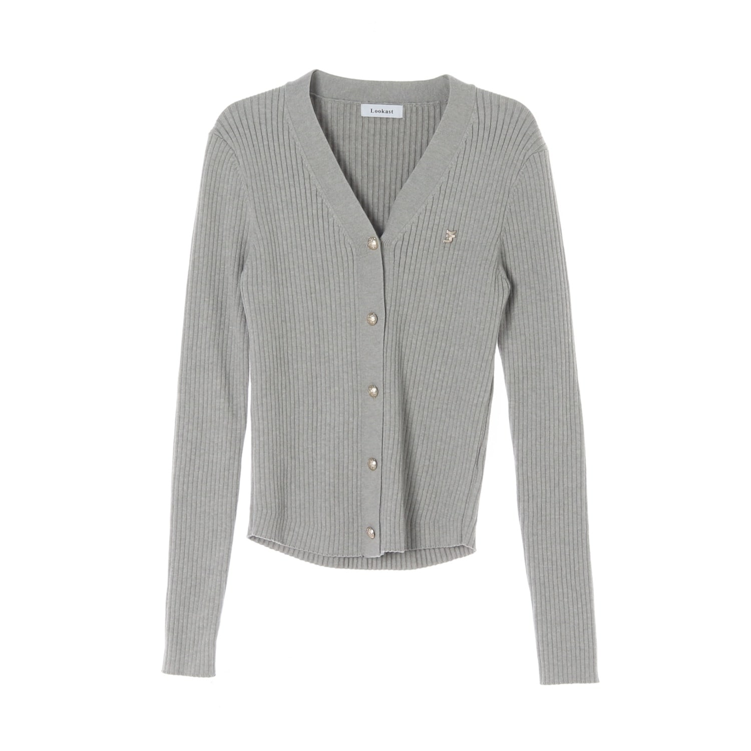 룩캐스트 22FW 골지 니트 가디건 그레이 이미지 1