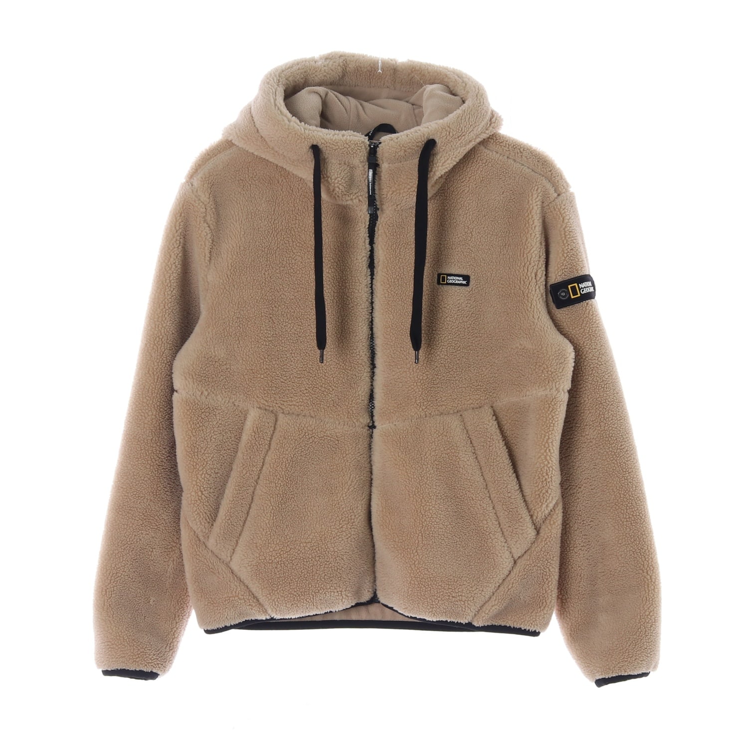 내셔널지오그래픽 21FW 뽀글이 플리스 후드 집업 점퍼 베이지  이미지 1