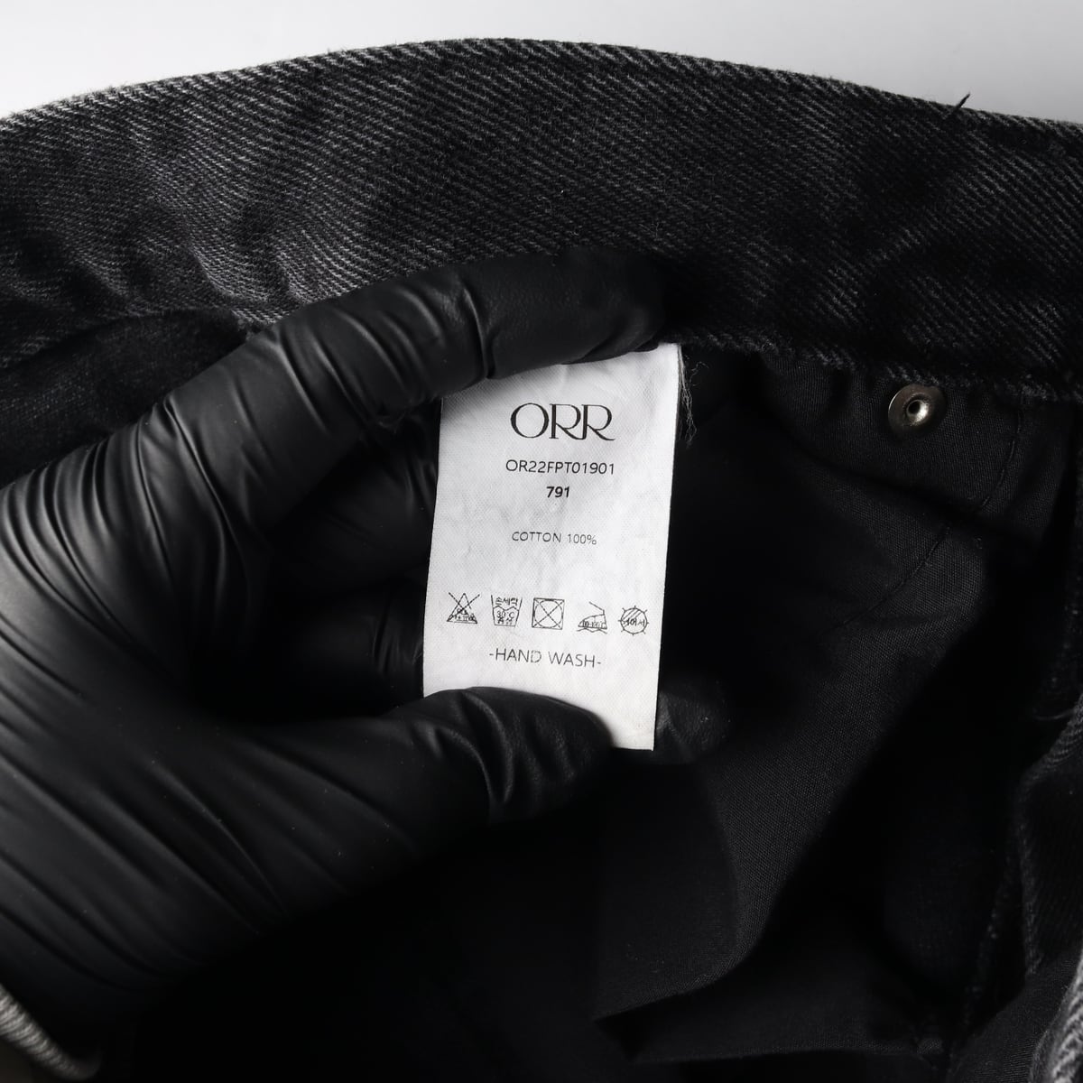 오르 ORR 22FW 와이드핏 코튼 데님 팬츠 흑청 청바지  상세 이미지 5