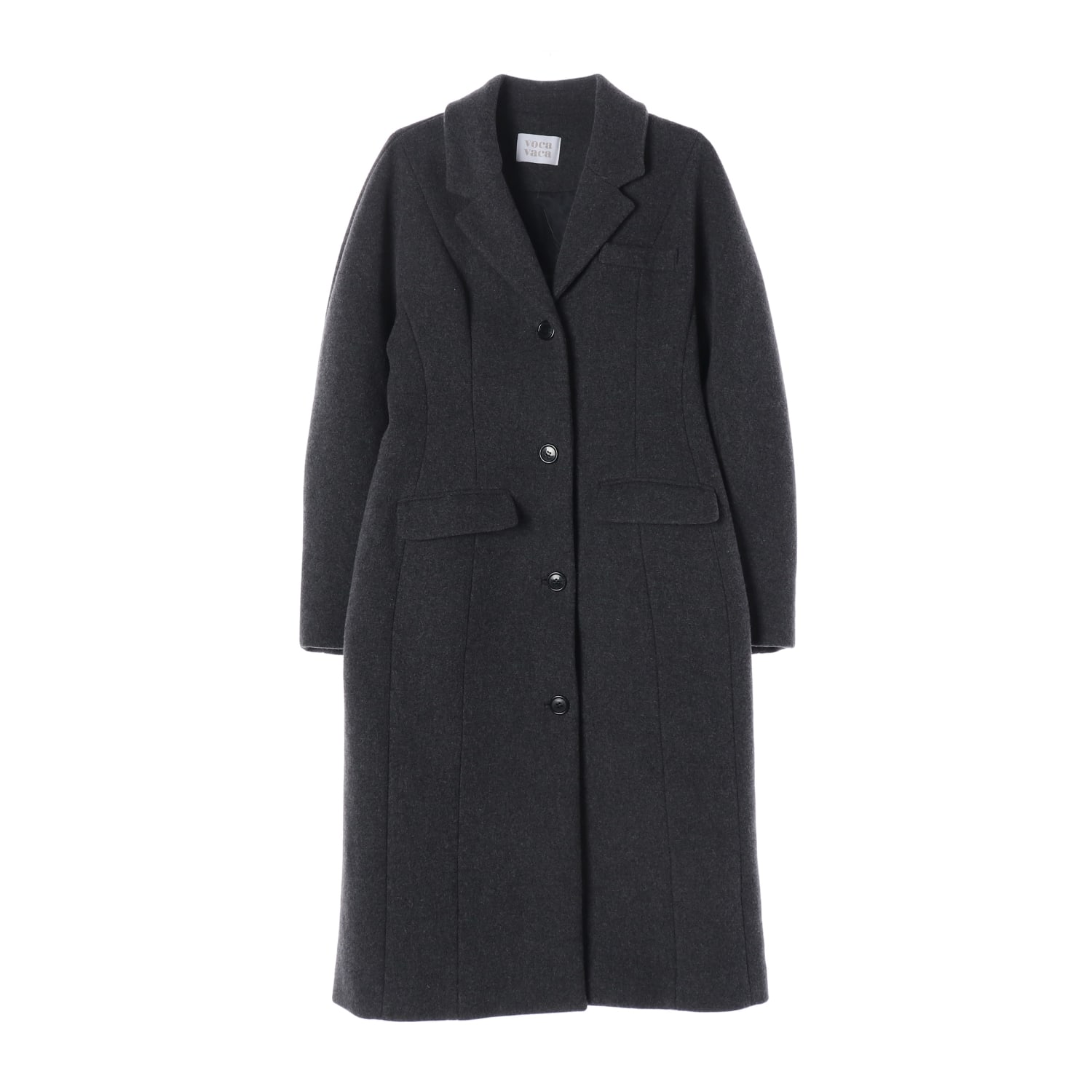 보카바카 22FW 볼륨 슬리브 싱글 울 블렌드 롱 코트 이미지 1