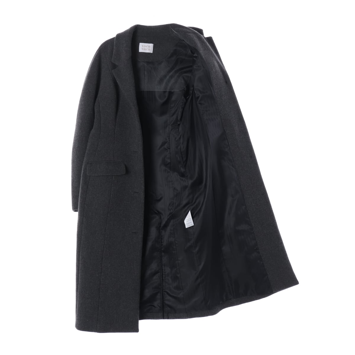보카바카 22FW 볼륨 슬리브 싱글 울 블렌드 롱 코트 상세 이미지 2