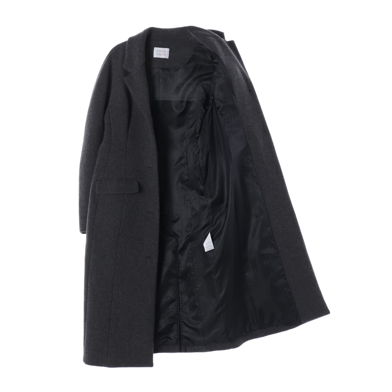 보카바카 22FW 볼륨 슬리브 싱글 울 블렌드 롱 코트 이미지 2