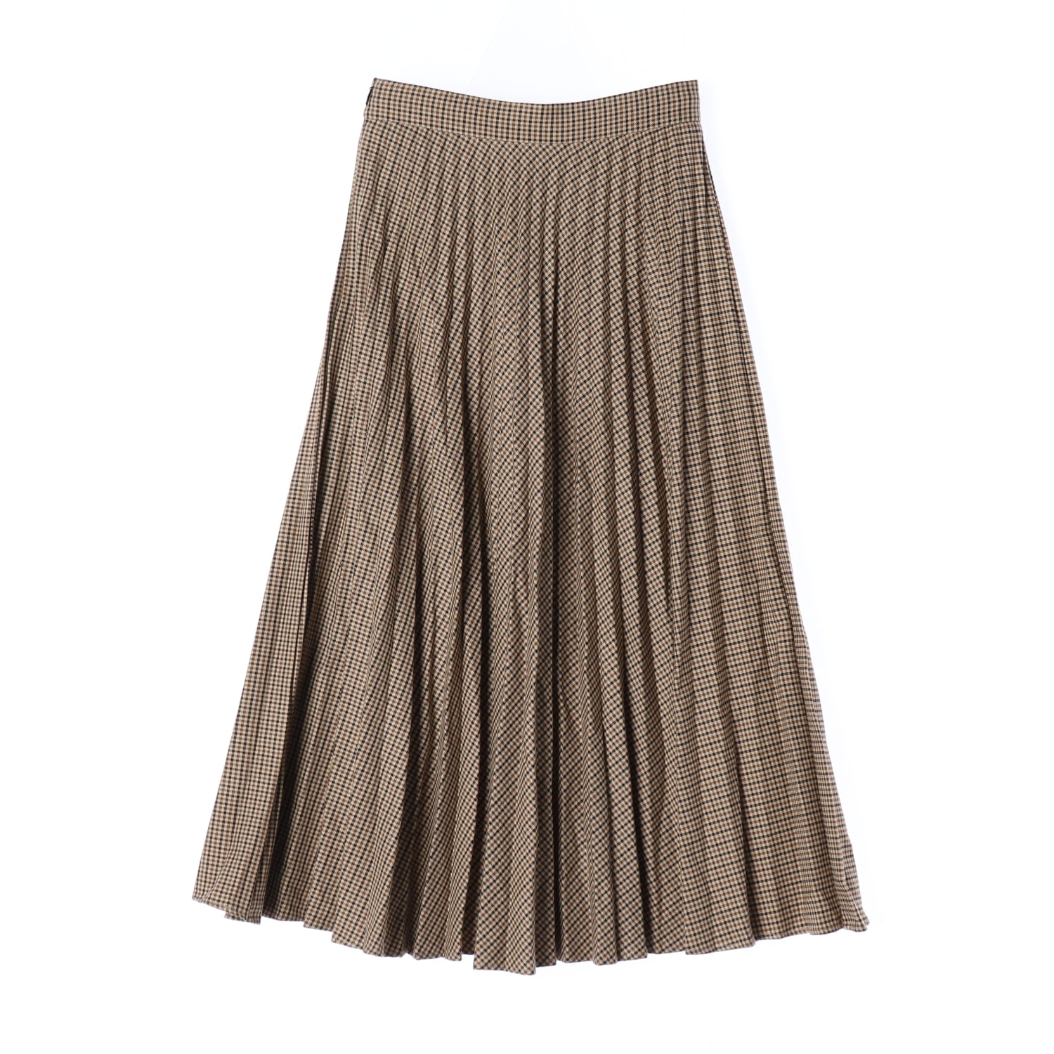 자라 체크 패턴 플리츠 롱 스커트 치마 베이지  이미지 2