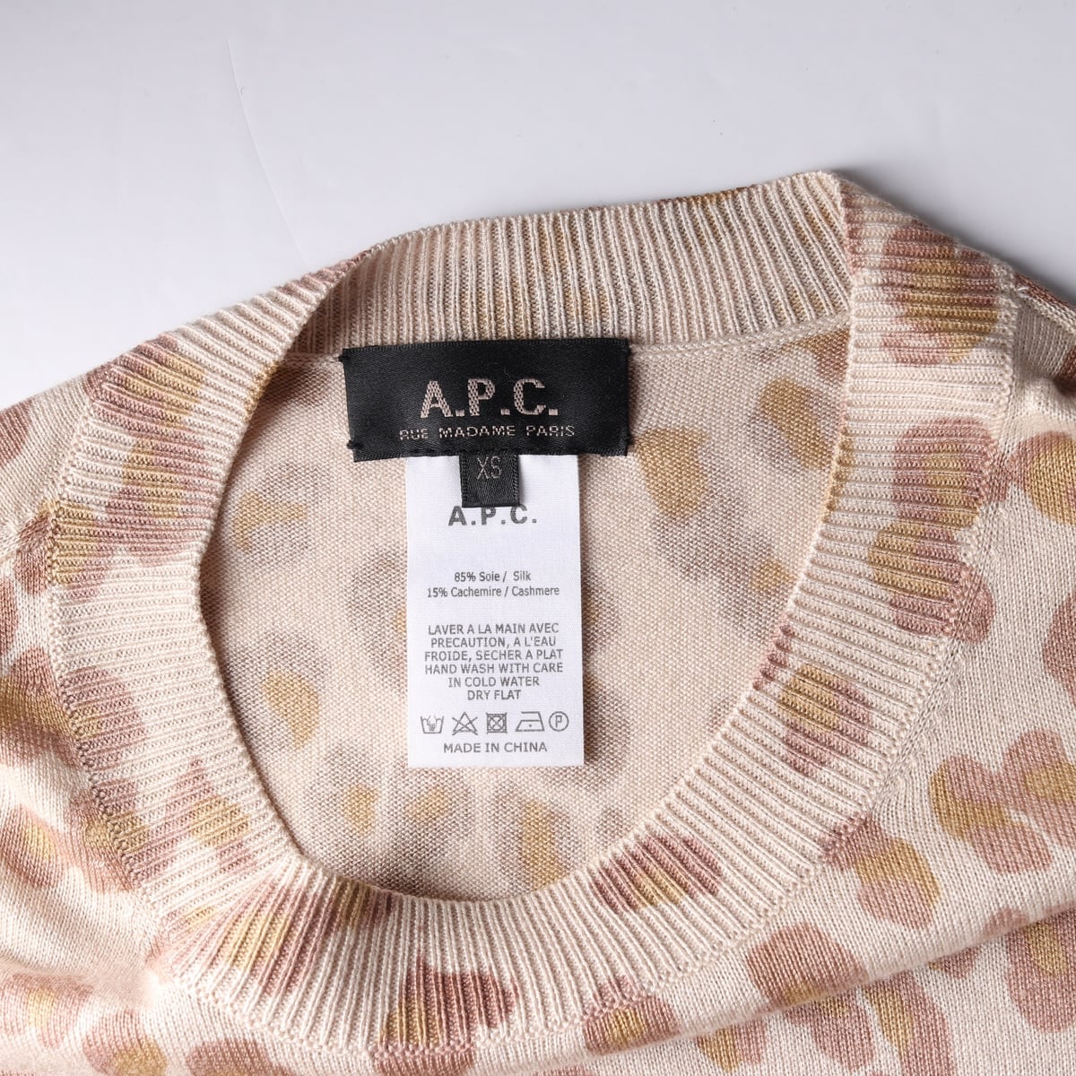 아페쎄 APC 레오파드 패턴 실크 캐시미어 니트 원피스 상세 이미지 3