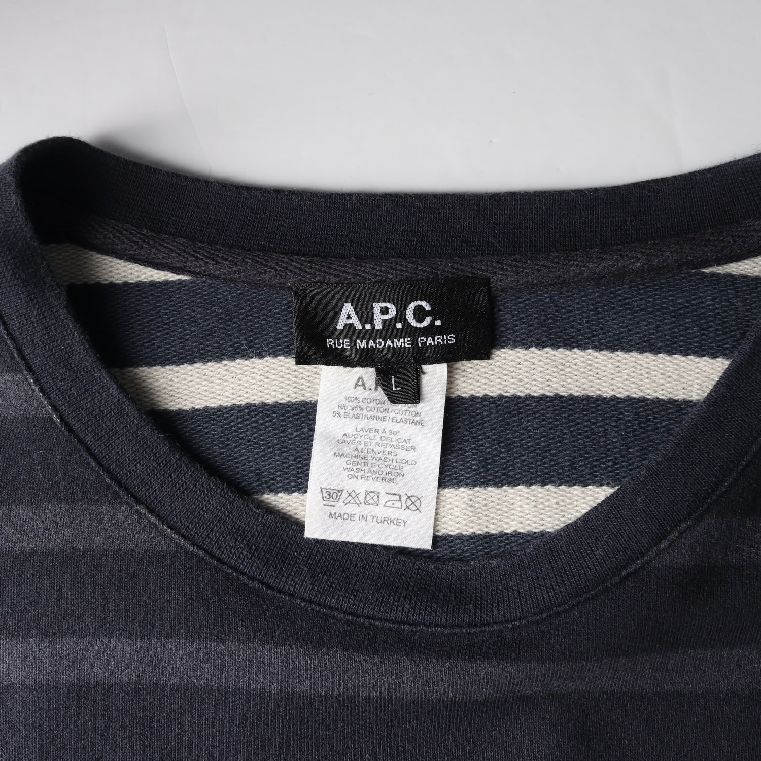 아페쎄 APC 스트라이프 크루넥 맨투맨 스웨트셔츠 이미지 3