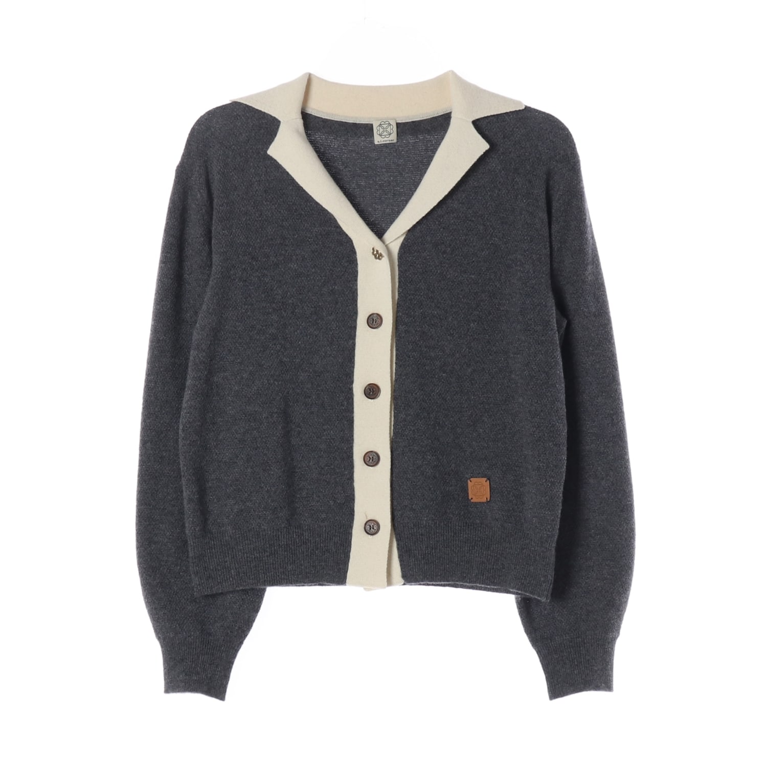 앳코너 22FW 울 블렌드 배색 버튼 니트 가디건 이미지 1
