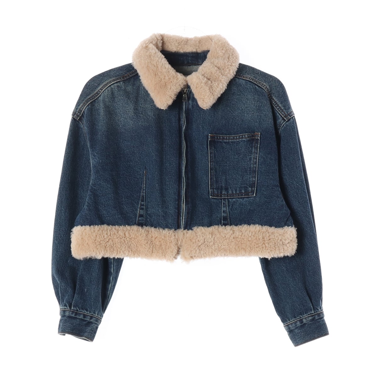 플랙 22FW M62 미드 블루 시어링 데님 자켓 상세 이미지 1