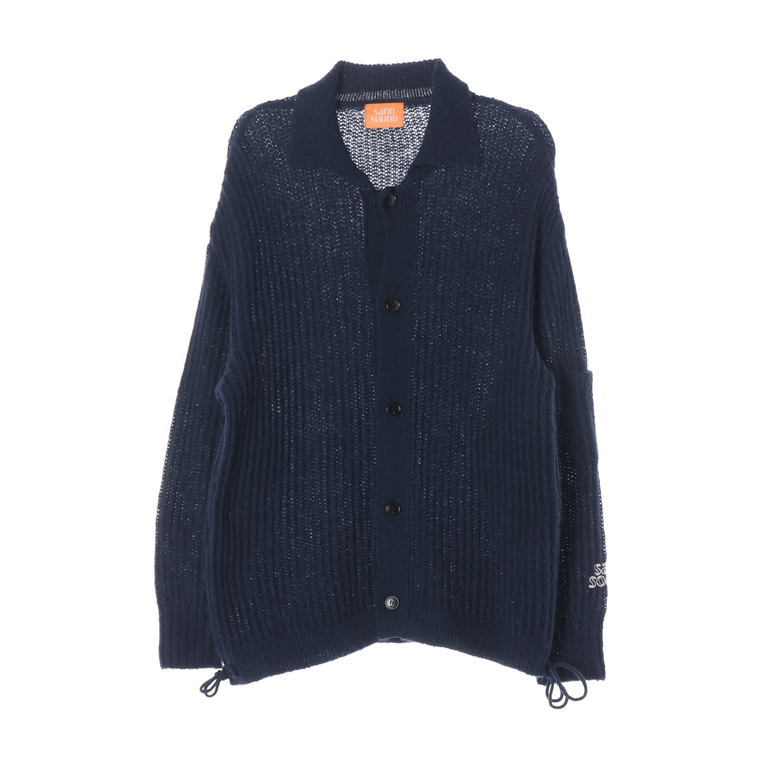 샌드사운드 23FW 루즈핏 스트링 버튼 니트 가디건 네이비 이미지 1