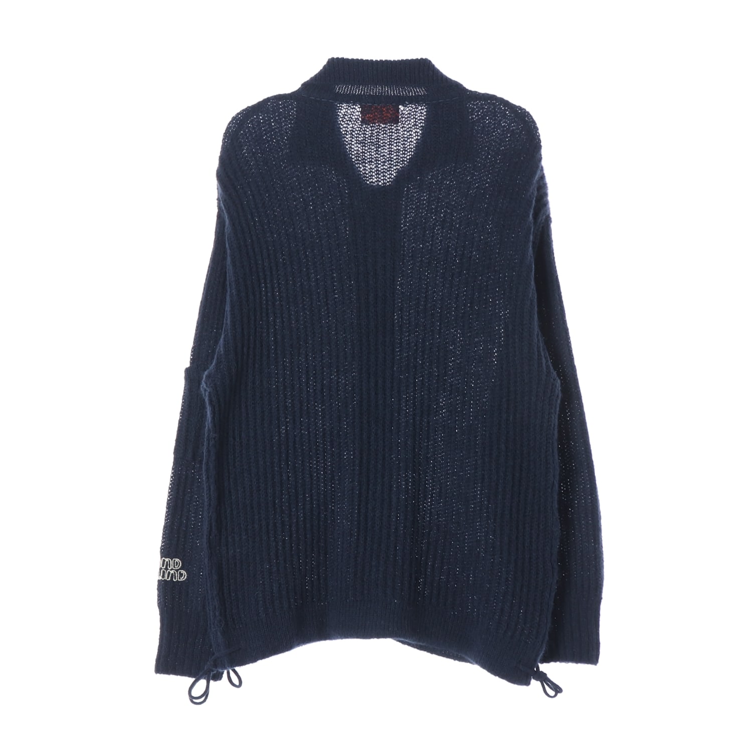 샌드사운드 23FW 루즈핏 스트링 버튼 니트 가디건 네이비 이미지 2