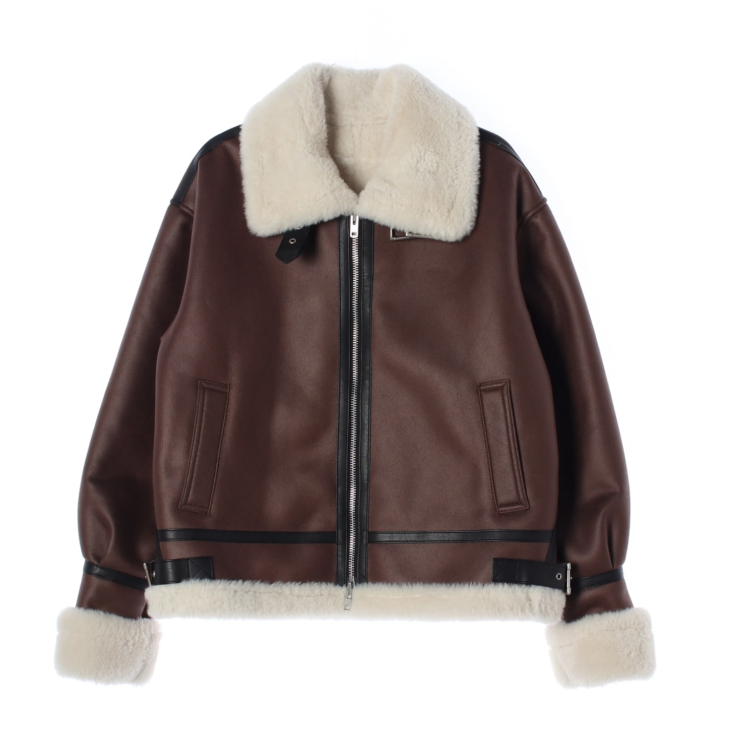 도프제이슨 22FW 하이넥 레더 무스탕 가죽 재킷 이미지 1