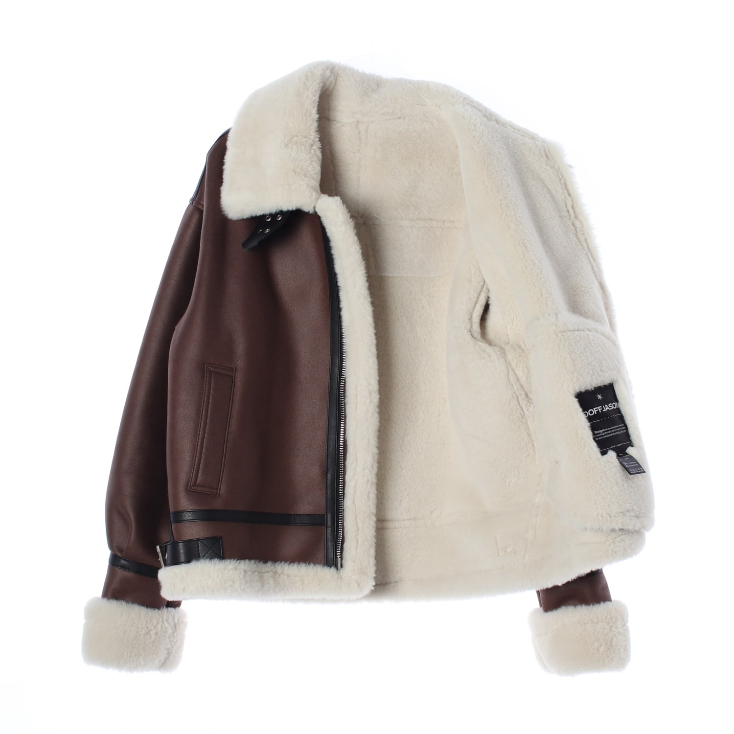 도프제이슨 22FW 하이넥 레더 무스탕 가죽 재킷 이미지 2