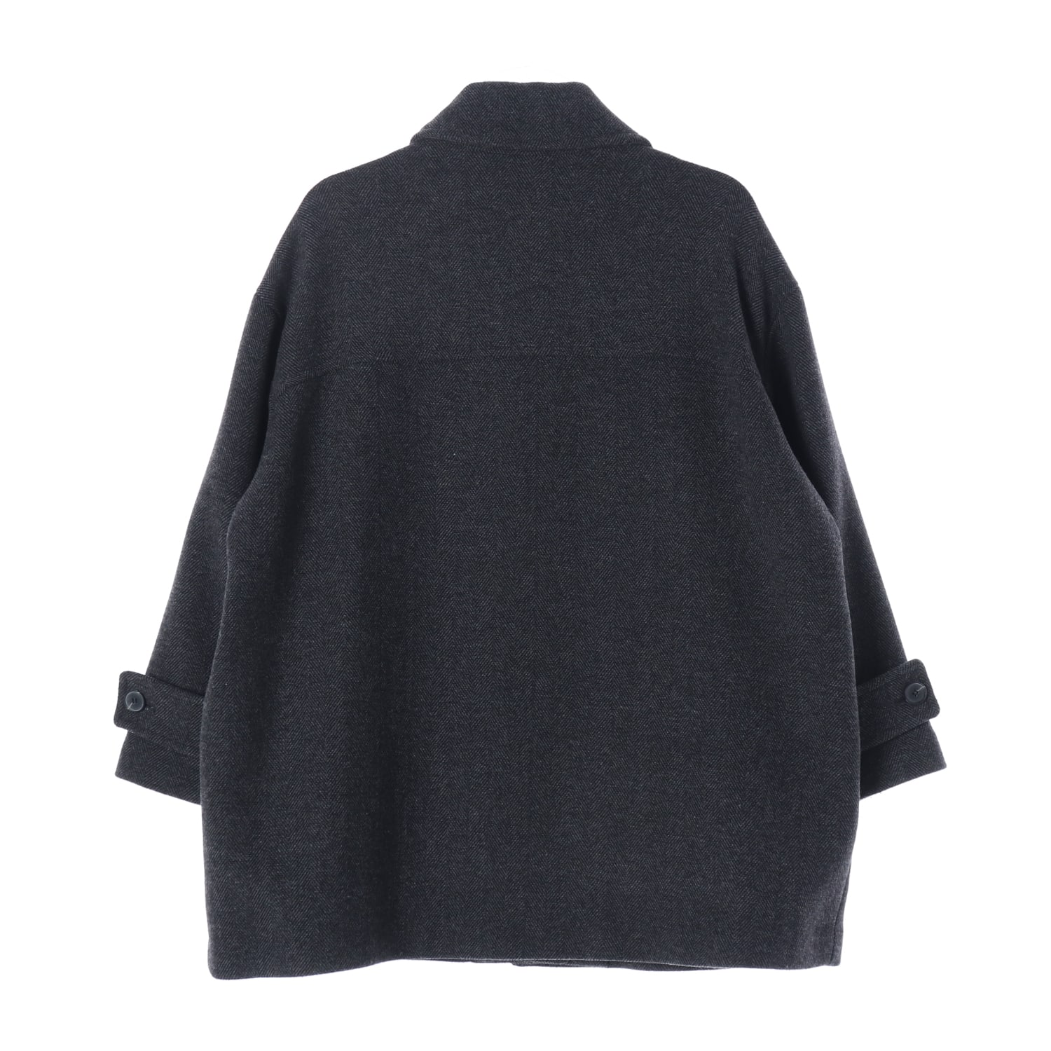 스튜디오 톰보이 22FW 울 블렌드 헤링본 오버핏 싱글 하프 코트 이미지 3