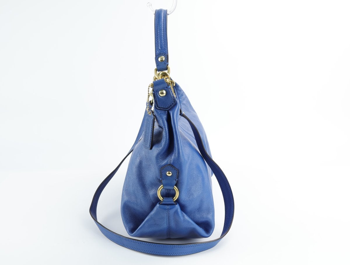코치 Coach 애슐리 호보 컨버터블 가죽 숄더백 크로스백 블루 상세 이미지 2