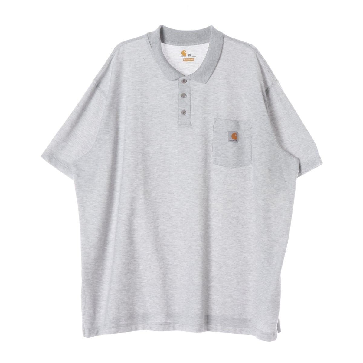 칼하트 오리지널 핏 포켓 폴로 반팔 티셔츠 멜란지그레이 4XL 상세 이미지 1